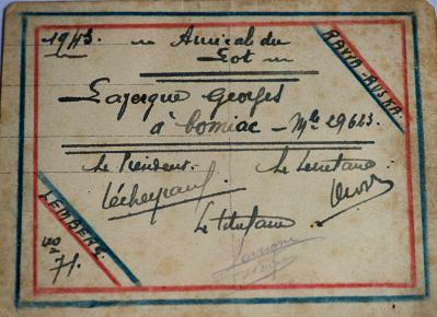 Carte adherent dos rawa 1943