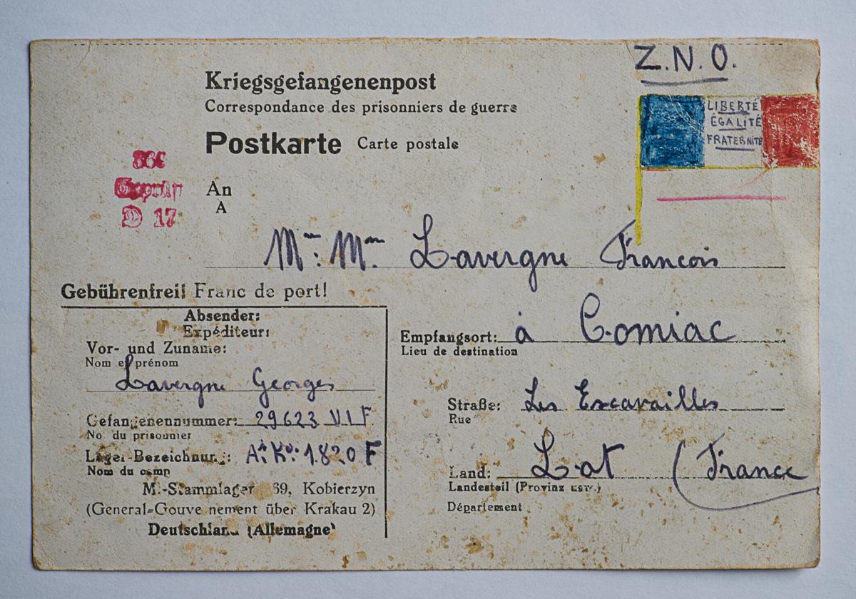 Kobierzyn stalag 369 k 1820f enveloppe lettre 25 07 43